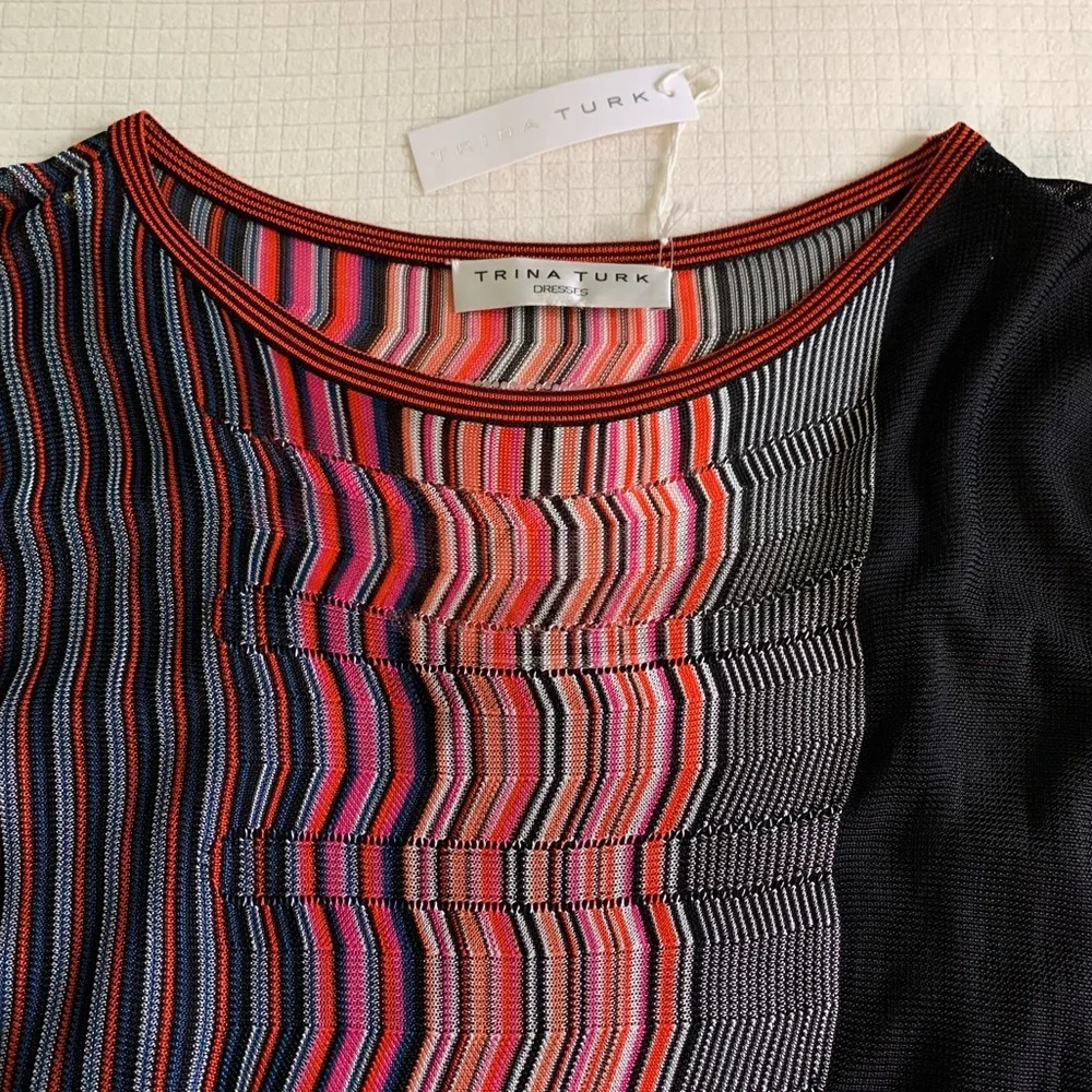NWT Trina Turk zigzag knit dress - Picture 4 of 16